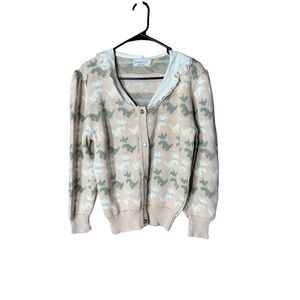 Vintage Sweater Loft‎ Dog Print Knit Sweater Size Small